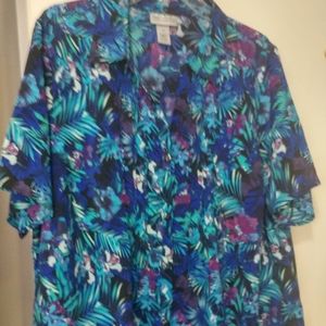 Print blouse (sz(1X)